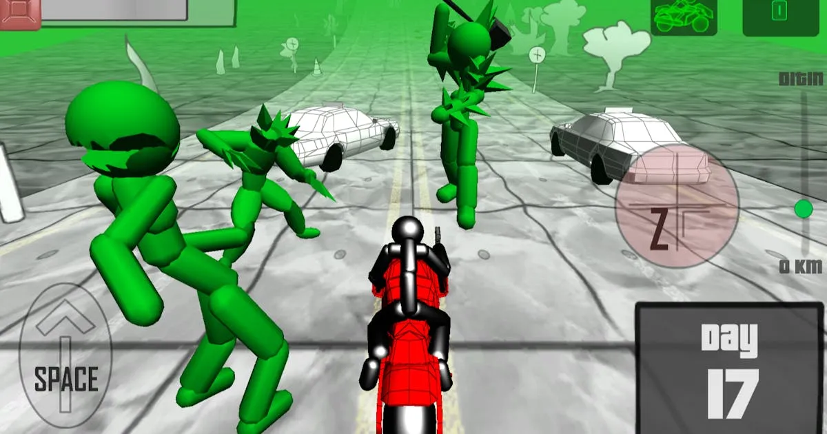 Stickman Zombie: Motorcycle